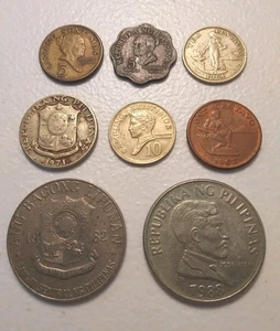 Philippines 8 Coin Lot 1962-1988 Sentimos-Centavos-Peso - Picture 1 of 2