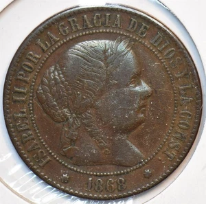 Spain 1868 5 Centimos 294853 combine shipping - Picture 1 of 2