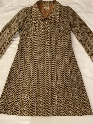 Jaqueta longa Gibson gay vintage por Ruth Newman Chevron padrão sem etiqueta de tamanho. Pequeno - Imagem 1 de 4