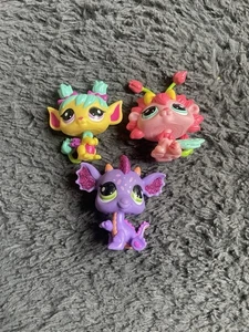 Littlest Pet Shop LPS Glistening Garden 3pc #2658, #2659, #2660 Dragon & Fairy - Picture 1 of 7
