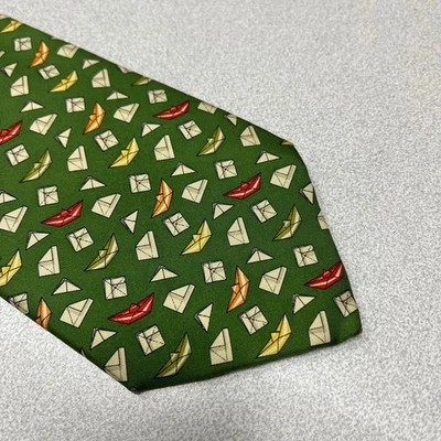 Salvatore Ferragamo Corbata por todas partes patrón Origami auténtico hecho... - Imagen 1 de 4