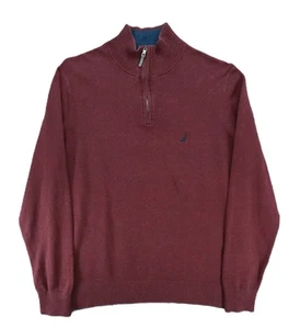 Nautica Men Jumper Sweater Medium Casual Smart Warm Pullover, Red - Picture 1 of 6