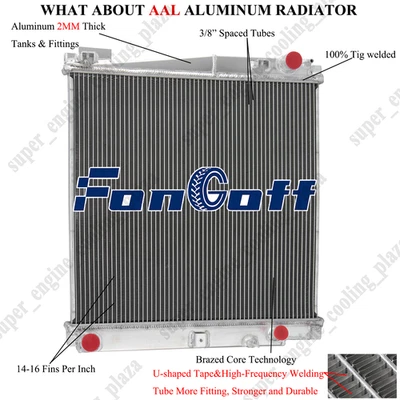 2-Row Aluminum Radiator For Lincoln Aviator Base 4.6L V8 2003 2004 2005 Foto 1 de 4