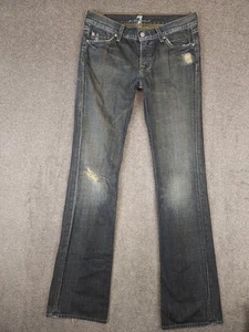 7 For All Mankind Bootcut dunkelblau Distressed Jeans Damen Größe 28 (30x34) - Bild 1 von 15