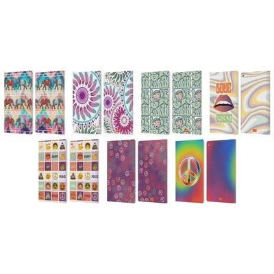 OFFICIAL emoji® HIPPIE CHIC LEATHER BOOK WALLET CASE COVER FOR AMAZON FIRE - Image 1 of 4