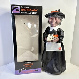 VTG Telco Motion-ettes of Halloween Witch Animated Sound Light Up Missing Broom - Picture 1 of 14