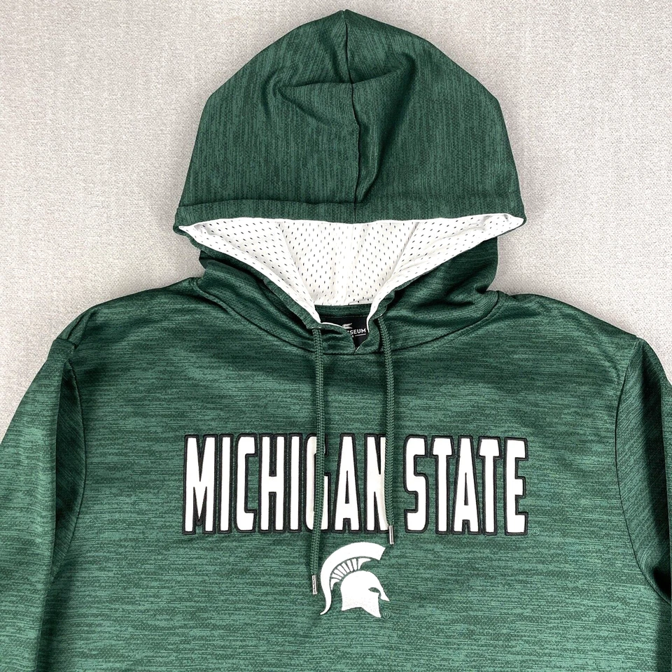 Michigan State Spartans Men's XL Hoodie Baseball Green Pocket Soccer Sweatshirt - Image 1 of 4
