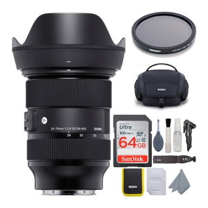 Sigma 24-70mm f/2.8 DG DN Art EMount Lens with 82mm Variable ND Filter Bundle