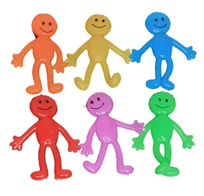 FAT-CATZ-COPY-CATZ 6x Stretchy Men Loot Bag Fillers Assorted Colour Kids Birthday Party Toys UKSell