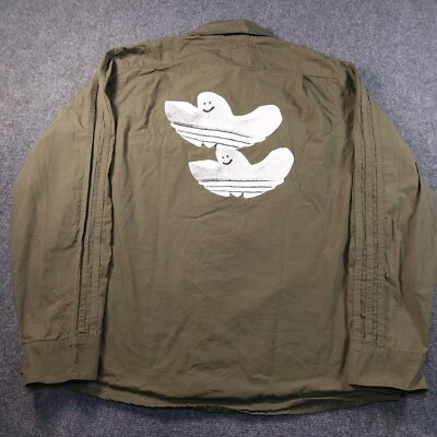 Adidas Shmoofoil Shirt Medium Olive Green Mark Gonzales Button Up Skateboarding - Image 1 of 4