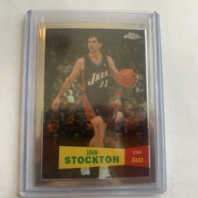 John Stockton 2007 Topps Chrome 1957-58 Variations Basketball Card #98 - Image 1 of 2