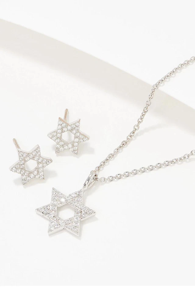 Diamonique Estrella Diamante Simulado Platino Plateado Plata de Ley Foto 1 de 1