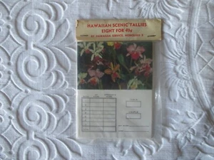 Vintage Set of 8 HAWAIIAN SCENIC TALLIES - Bridge Scorecards Honolulu Hawaii - Picture 1 of 9