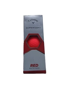 Callaway Golf Supersoft Bold RED Golf Balls ~NEW~ THREE {3} Ball Matte Finish - Picture 1 of 1