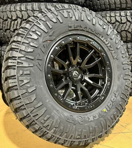 4) 17x9 Fuel D679 Rebel Black Wheels 35" AT RT Tires 5x150 Toyota Tundra Sequoia - Picture 1 of 6