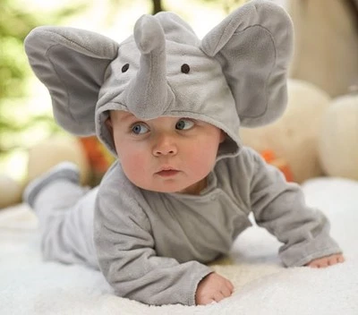NUEVO CON ETIQUETAS/NUEVO DISFRAZ DE HALLOWEEN ELEFANTE INFANTIL GRANERO DE CERÁMICA 12-18 MESES Foto 1 de 4