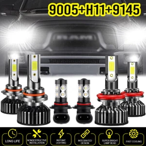LED Headlight Fog Light Bulb For Dodge Ram 1500 2500 3500 4500 5500 2009-2018 6X - Picture 1 of 20