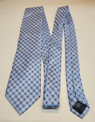 Roundtree & York - Corbata para el cuello - Seda azul - Geométrica - Hecha a mano en China X-larga Foto 1 de 3