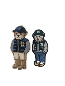 Adorable College-Style Teddy Bear Iron-On Patch - Picture 1 of 5