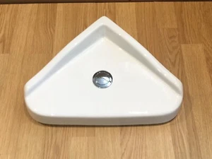Toilet Cistern Lid = HJ Ceramics Corner, Centre Flush, White, 397 x 270mm, C-06 - Picture 1 of 12