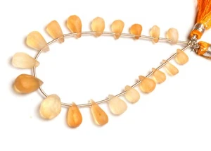 Gemas de citrino natural 7x5 a 12x8 mm acabado mate cuentas en forma de gota hilo de 6,5" - Imagen 1 de 4