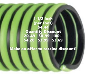 1-1/2" ID Kanaflex 300 EPDM Green Septic & Water Suction/Discharge Hose per foot - Picture 1 of 3