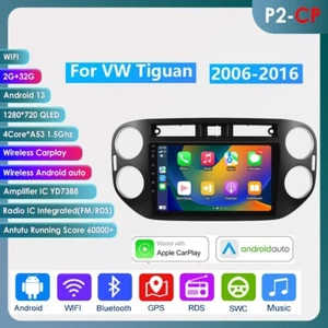 Autoradio 9'' per VW Tiguan 2010-2017 Android 12 GPS Navi Carplay WIFI USB SWC - Foto 1 di 19