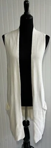 A Pea In The Pod Maternity Open Front Sweater Vest White Womens Size S/M - Picture 1 of 13
