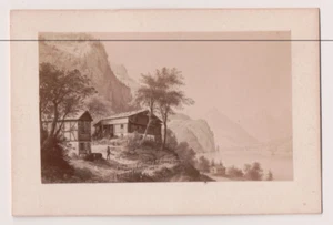 Vintage CDV Album Filler Panoramic Town City View Grusil Germany - Picture 1 of 2