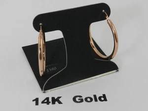 Signature Gold Diamond Accent Hoop Earrings in 14k Rose Gold - Picture 1 of 3