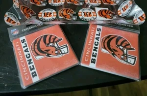 Cincinnati Bengals NFL 4”x4” Ceramic Coasters 2 Pk. Sealed - Picture 1 of 4