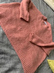 Feather and Noise Warm Wool Mix Salmon Pink Knit Jumper Size S/M 10-14 Oversize - Picture 1 of 7