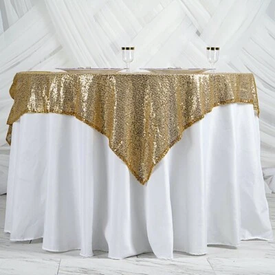 60 inches Sequined Table Overlays Wedding Party Catering Home Dinner Decorations - Image 1 of 2