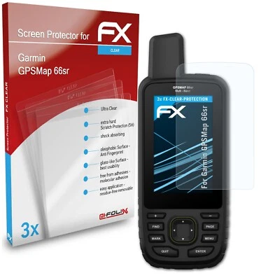 atFoliX 3x Protecteur d'écran pour Garmin GPSMap 66sr clair - Photo 1/4