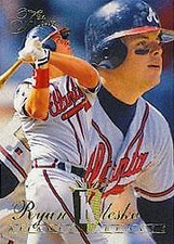 1994 Flair Atlanta Braves Baseball Card #128 Ryan Klesko