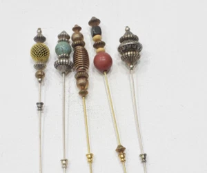 Stick Pins 5 Assorted Beaded Pins - Picture 1 of 2
