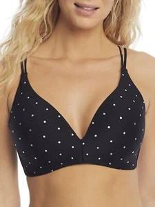 Coco Reef Metallic Dot Formfit Wire-Free Bikini Top Black Sz 32/34DD 13093 - Picture 1 of 3