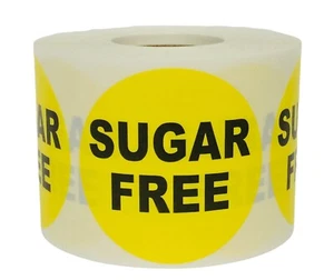 2x2 Round Sugar Free Food Warning Labeling Stickers 500 - Picture 1 of 4