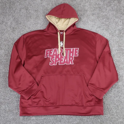 Utah Utes Hoodie Men's 2XL Loose Red Fleece Fear The Spear Majestic Section 101 Cover