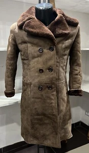 SHEARLING MONTONE usato PRE-OWNED donna woman tg. 46 marrone XYM617L - Picture 1 of 13