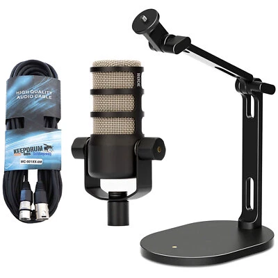 Rode Podmic XLR-Mikrofon + DS-2 Desktop-Stativ + keepdrum XLR Kabel - Bild 1 von 4