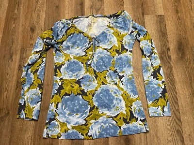 Merona Shirt, Women's Size XS, Blue Yellow, Floral, Long Sleeve - Image 1 of 4