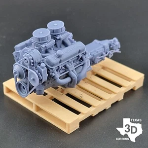 Pontiac V8 Dual 4bbl model engine resin 3D printed 1:24-1:8 scale - Picture 1 of 3