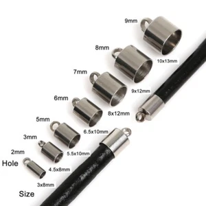 10 Stck Rostfrei Stahl Metall Crimpen Kabel Endkappen Schmuck Armband DIY - Picture 1 of 11