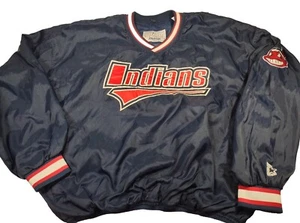 VTG Starter Cleveland Indians Lined Pullover Jacket Wahoo Jacobs Field Sz XXL - Picture 1 of 9