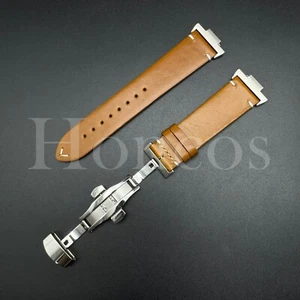 Genuine Leather Vintage Oil Watch Strap Band Clasp Fits Tissot PRX Adapter L/BN - Picture 1 of 4