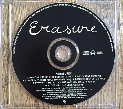 Erasure・"Erasure"・CD ©℗1995 Mute・Media side good as new! - Bild 1 von 2