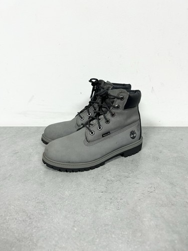 Timberland Stivali Donna UK Taglia 5 Grigio Pelle Premium Impermeabili a6998