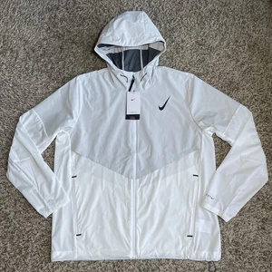 Nike Storm-FIT Hooded Jacket Mens Sz Large White Running Windbreaker FZ9039-121 - Picture 1 of 9