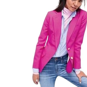 NWT J. Crew Schoolboy Blazer Jacket Hot Pink Fuchsia Pure Wool Size 2P Petite - Picture 1 of 16